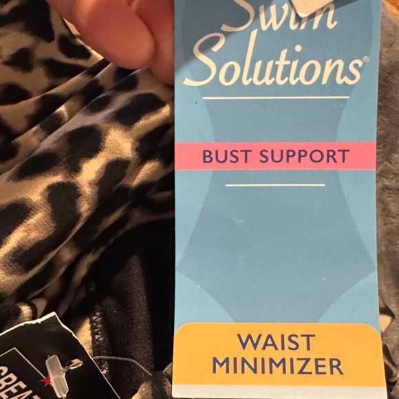 NWT Swim Solutions Women’s Tummy Control Square Neck Swim Dress Animal Print - Picture 7 of 8